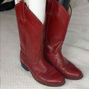 Laredo Red Leather Cowboy Boots - Size 7.5